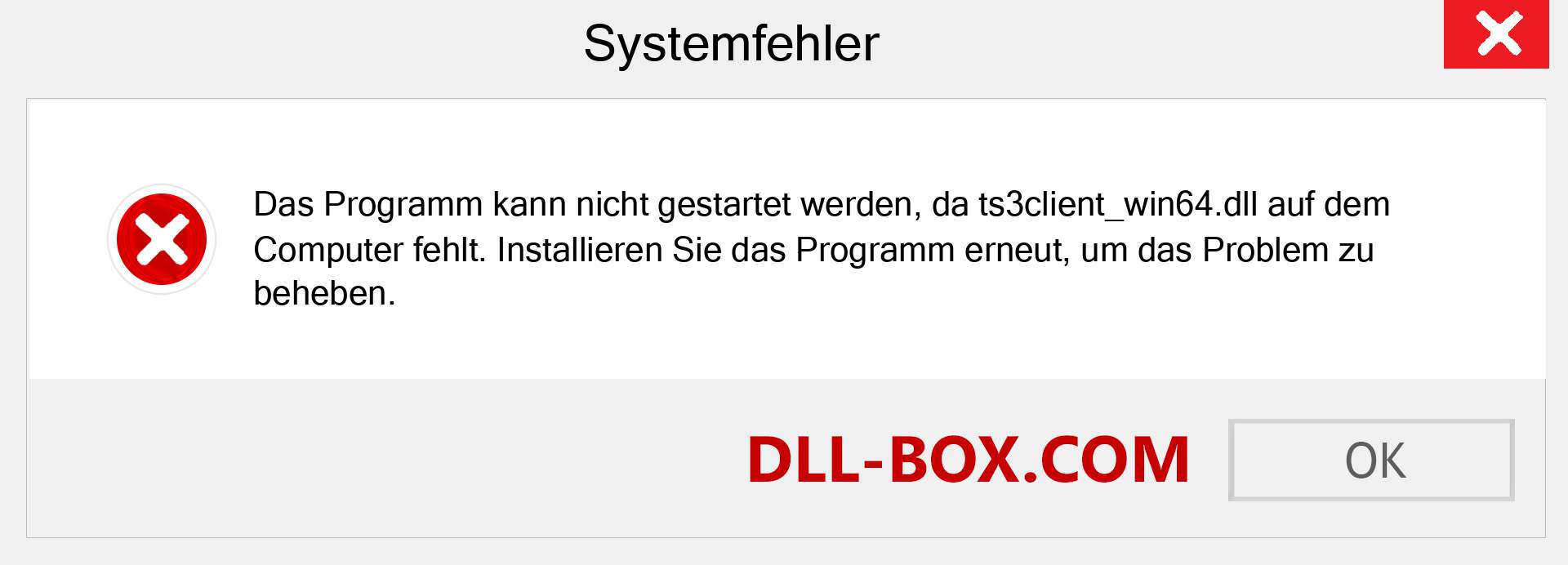 ts3client_win64.dll-Datei fehlt?. Download für Windows 7, 8, 10 - Fix ts3client_win64 dll Missing Error unter Windows, Fotos, Bildern