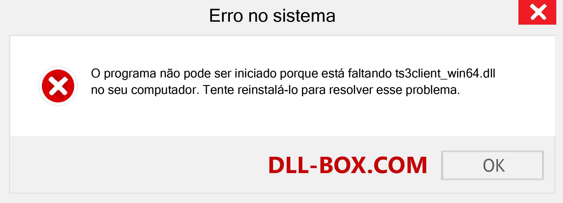 Arquivo ts3client_win64.dll ausente ?. Download para Windows 7, 8, 10 - Correção de erro ausente ts3client_win64 dll no Windows, fotos, imagens